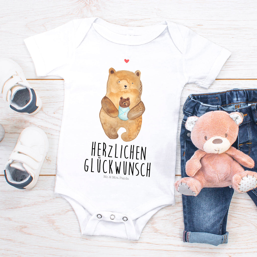 Organic Baby Body Bär mit Baby Babykleidung, Babystrampler, Strampler, Wickelbody, Baby Erstausstattung, Junge, Mädchen, Bär, Teddy, Teddybär, Eltern, Mutter, Baby, Taufe, Geburt, Nichte, Neffe, Enkel, Enkelin, Täufling, Geburtstag, Glückwunsch