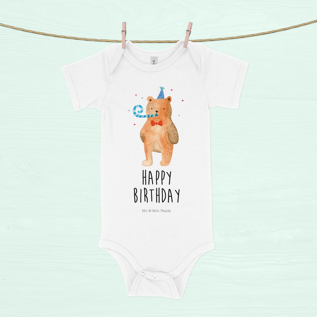 Organic Baby Body Birthday Bär Babykleidung, Babystrampler, Strampler, Wickelbody, Baby Erstausstattung, Junge, Mädchen, Bär, Teddy, Teddybär, Happy Birthday, Alles Gute, Glückwunsch, Geburtstag