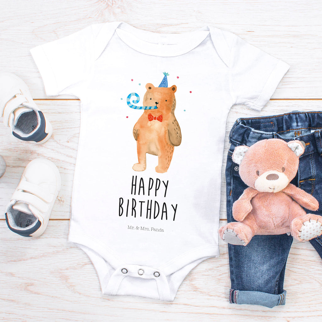 Organic Baby Body Birthday Bär Babykleidung, Babystrampler, Strampler, Wickelbody, Baby Erstausstattung, Junge, Mädchen, Bär, Teddy, Teddybär, Happy Birthday, Alles Gute, Glückwunsch, Geburtstag