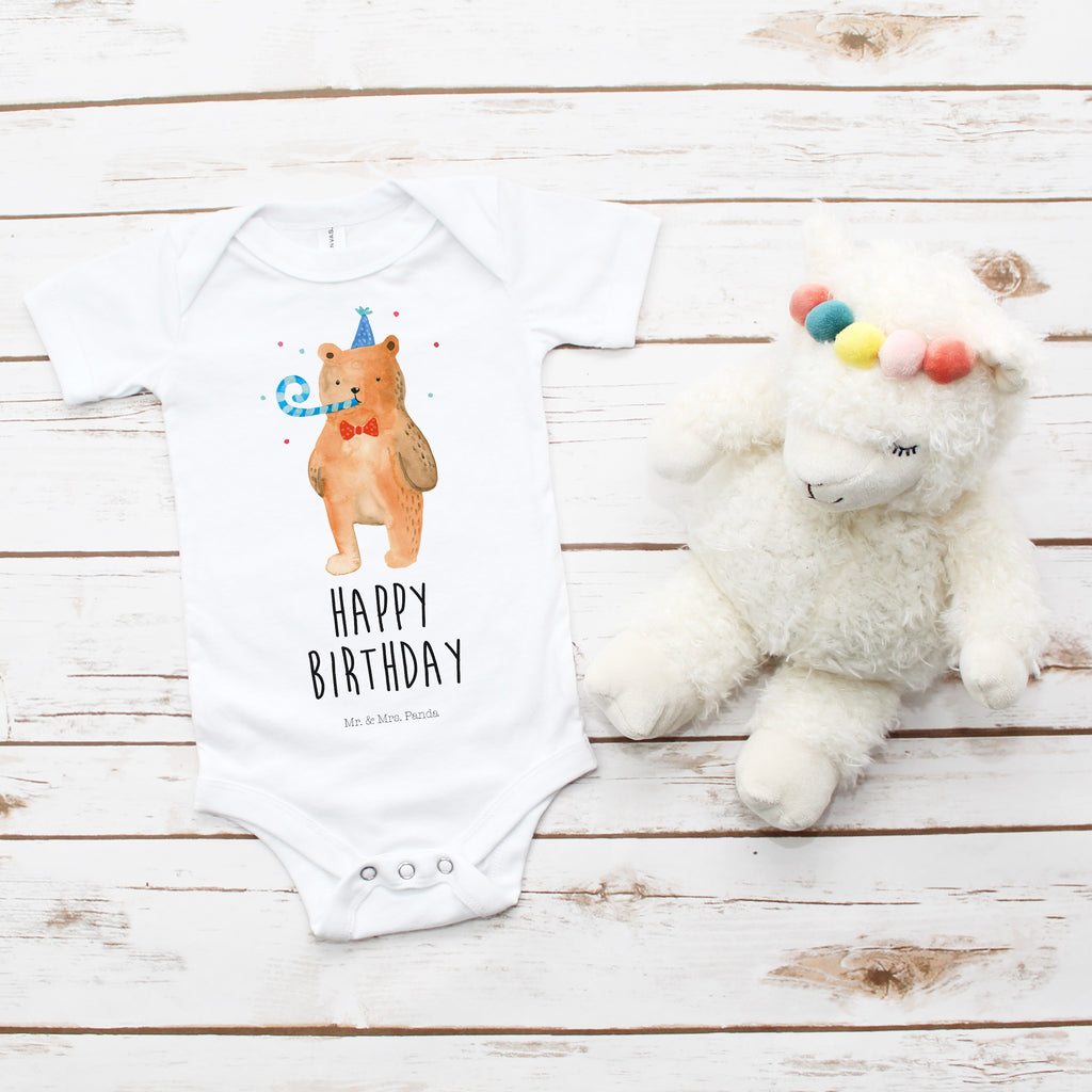 Organic Baby Body Birthday Bär Babykleidung, Babystrampler, Strampler, Wickelbody, Baby Erstausstattung, Junge, Mädchen, Bär, Teddy, Teddybär, Happy Birthday, Alles Gute, Glückwunsch, Geburtstag