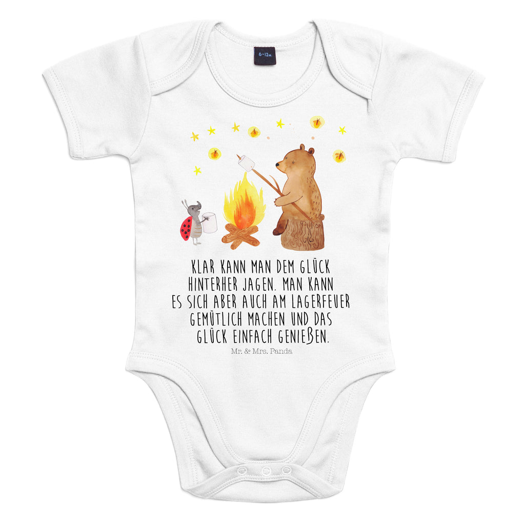 Organic Baby Body Bär & Marienkäfer Lagerfeuer Babykleidung, Babystrampler, Strampler, Wickelbody, Baby Erstausstattung, Junge, Mädchen, Bär, Teddy, Teddybär, Lagerfeuer