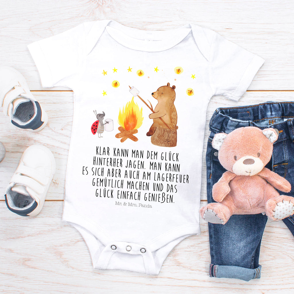 Organic Baby Body Bär & Marienkäfer Lagerfeuer Babykleidung, Babystrampler, Strampler, Wickelbody, Baby Erstausstattung, Junge, Mädchen, Bär, Teddy, Teddybär, Lagerfeuer