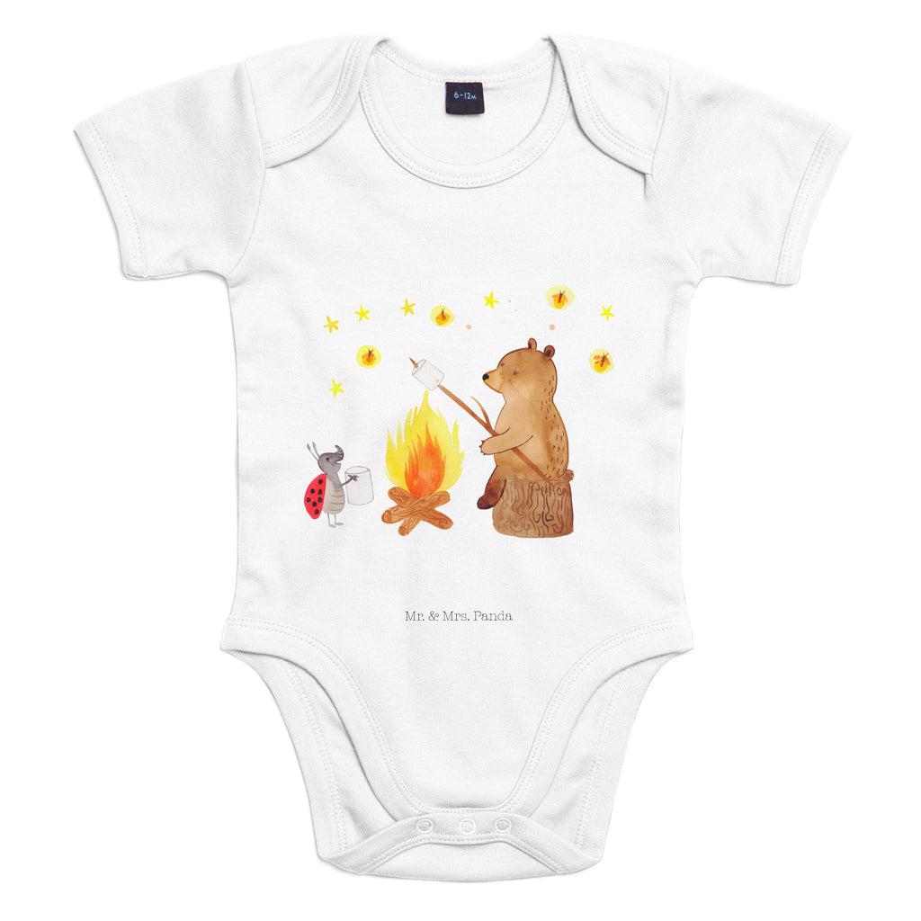 Organic Baby Body Bär & Marienkäfer Lagerfeuer Babykleidung, Babystrampler, Strampler, Wickelbody, Baby Erstausstattung, Junge, Mädchen, Bär, Teddy, Teddybär, Lagerfeuer