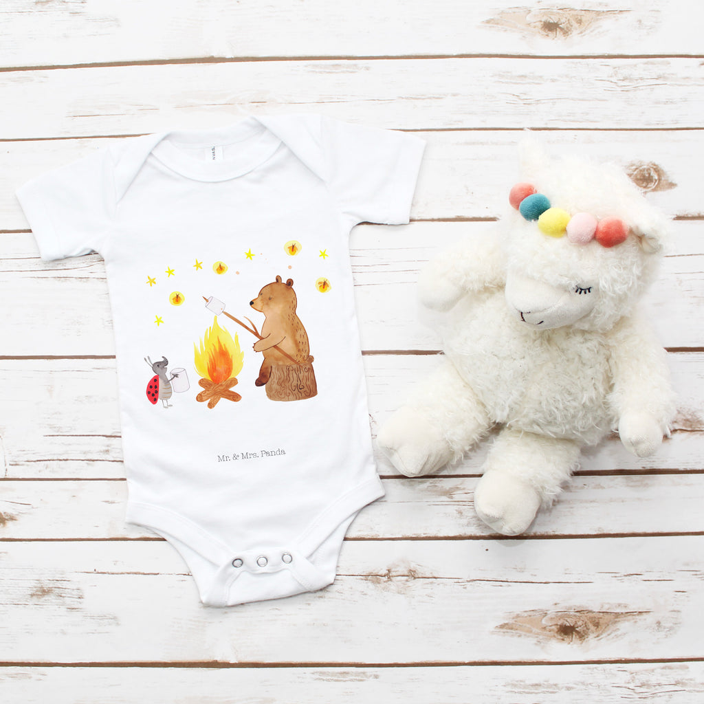 Organic Baby Body Bär & Marienkäfer Lagerfeuer Babykleidung, Babystrampler, Strampler, Wickelbody, Baby Erstausstattung, Junge, Mädchen, Bär, Teddy, Teddybär, Lagerfeuer