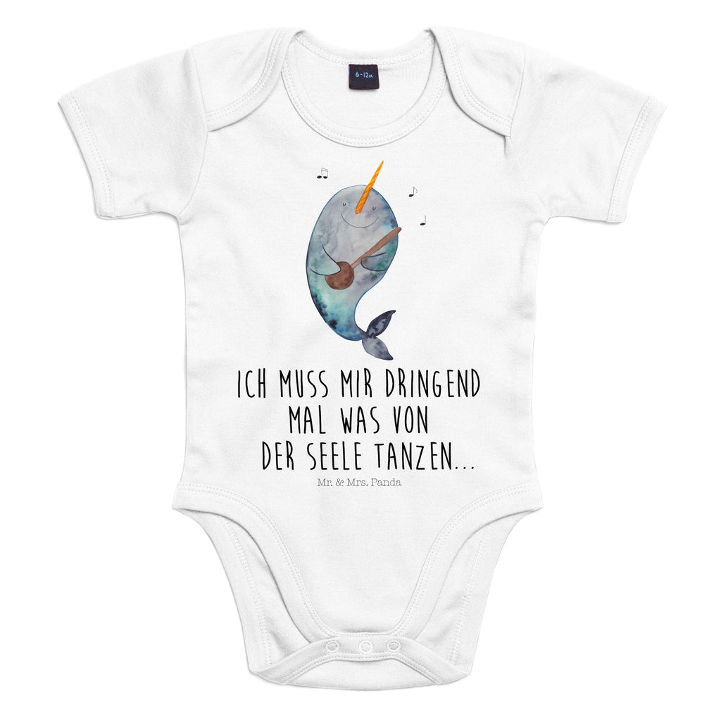 Organic Baby Body Narwal Gitarre Babykleidung, Babystrampler, Strampler, Wickelbody, Baby Erstausstattung, Junge, Mädchen, Meerestiere, Meer, Urlaub, Narwal, Wal, Tanzen, Probleme, Problemlösung, Frust, Gespräche, Gitarre
