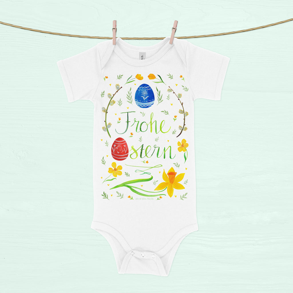 Organic Baby Body Frohe Ostern Babykleidung, Babystrampler, Strampler, Wickelbody, Baby Erstausstattung, Junge, Mädchen, Ostern, Osterhase, Ostergeschenke, Osternest, Osterdeko, Geschenk zu Ostern, Frohe Ostern, Ostergrüße, Osterblume, Osterei, bemalte Ostereier, Weidenkätzchen. Lettering