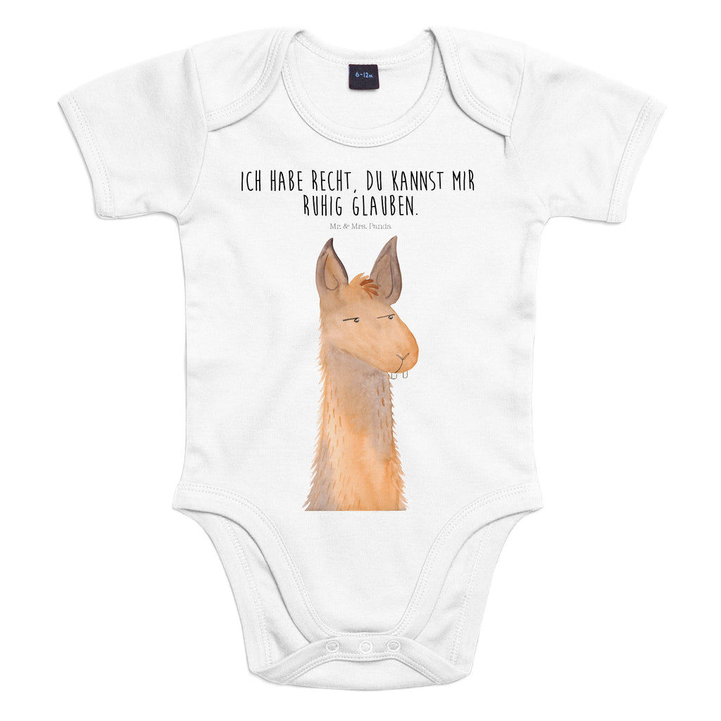 Organic Baby Body Lamakopf genervt Babykleidung, Babystrampler, Strampler, Wickelbody, Baby Erstausstattung, Junge, Mädchen, Lama, Alpaka, Lamas, Recht haben, genervt sein, Freundin, beste Freundin, Partnerin, Büro, Büroalltag, Chef, Chefin, Azubi
