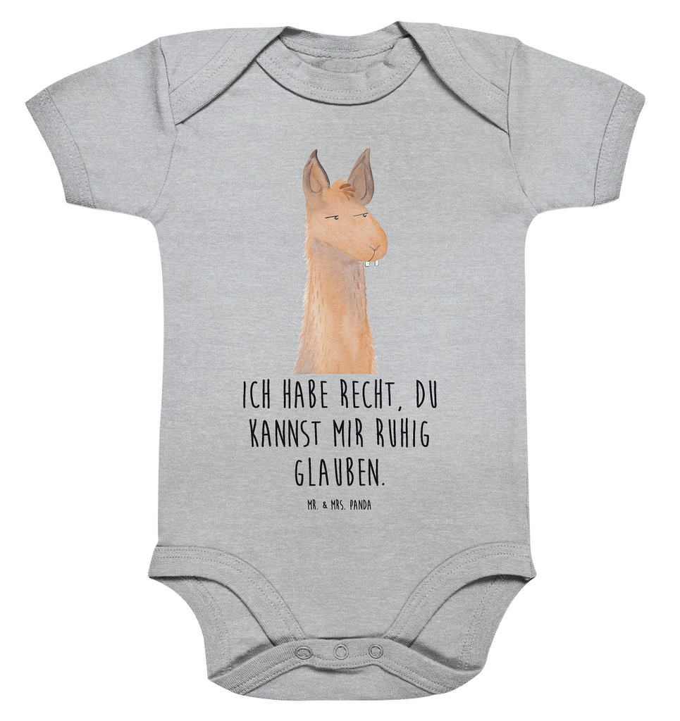 Organic Baby Body Lamakopf genervt Babykleidung, Babystrampler, Strampler, Wickelbody, Baby Erstausstattung, Junge, Mädchen, Lama, Alpaka, Lamas, Recht haben, genervt sein, Freundin, beste Freundin, Partnerin, Büro, Büroalltag, Chef, Chefin, Azubi