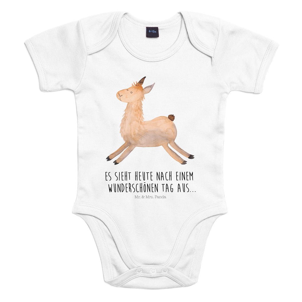 Organic Baby Body Lama springend Babykleidung, Babystrampler, Strampler, Wickelbody, Baby Erstausstattung, Junge, Mädchen, Lama, Alpaka, Lamas, Lieblingstag, Happy day, fröhlich, Glück, Freundin, Liebeskummer, Neustart, guten Morgen, Start, Prüfung, Abitur