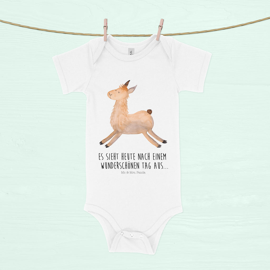 Organic Baby Body Lama springend Babykleidung, Babystrampler, Strampler, Wickelbody, Baby Erstausstattung, Junge, Mädchen, Lama, Alpaka, Lamas, Lieblingstag, Happy day, fröhlich, Glück, Freundin, Liebeskummer, Neustart, guten Morgen, Start, Prüfung, Abitur