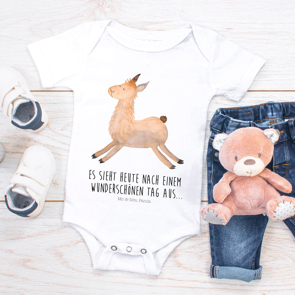 Organic Baby Body Lama springend Babykleidung, Babystrampler, Strampler, Wickelbody, Baby Erstausstattung, Junge, Mädchen, Lama, Alpaka, Lamas, Lieblingstag, Happy day, fröhlich, Glück, Freundin, Liebeskummer, Neustart, guten Morgen, Start, Prüfung, Abitur