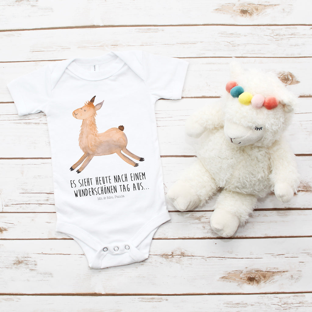 Organic Baby Body Lama springend Babykleidung, Babystrampler, Strampler, Wickelbody, Baby Erstausstattung, Junge, Mädchen, Lama, Alpaka, Lamas, Lieblingstag, Happy day, fröhlich, Glück, Freundin, Liebeskummer, Neustart, guten Morgen, Start, Prüfung, Abitur