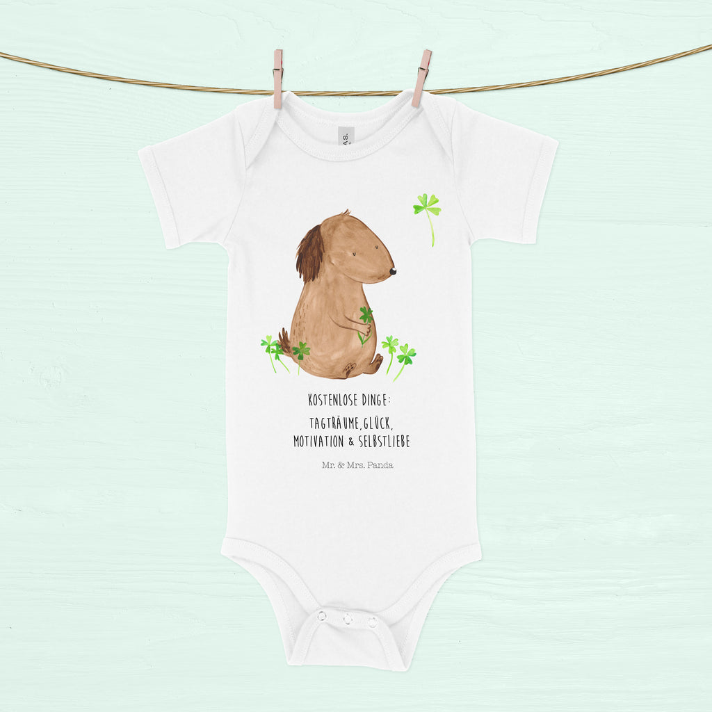 Organic Baby Body Hund Kleeblatt Babykleidung, Babystrampler, Strampler, Wickelbody, Baby Erstausstattung, Junge, Mädchen, Hund, Hundemotiv, Haustier, Hunderasse, Tierliebhaber, Hundebesitzer, Sprüche, Kleeblatt, Glück, Tagträume, Motivation, Neuanfang, Geschenk, Glücksbringer, Selbstliebe, Achtsamkeit