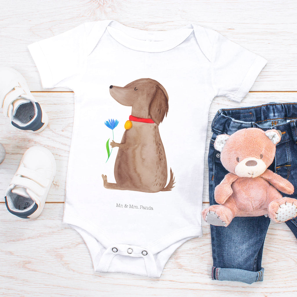 Organic Baby Body Hund Blume Babykleidung, Babystrampler, Strampler, Wickelbody, Baby Erstausstattung, Junge, Mädchen, Hund, Hundemotiv, Haustier, Hunderasse, Tierliebhaber, Hundebesitzer, Sprüche, Hunde, Frauchen, Hundeliebe