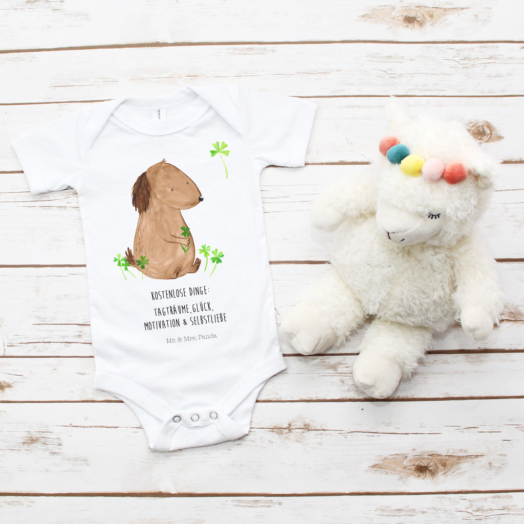 Organic Baby Body Hund Kleeblatt Babykleidung, Babystrampler, Strampler, Wickelbody, Baby Erstausstattung, Junge, Mädchen, Hund, Hundemotiv, Haustier, Hunderasse, Tierliebhaber, Hundebesitzer, Sprüche, Kleeblatt, Glück, Tagträume, Motivation, Neuanfang, Geschenk, Glücksbringer, Selbstliebe, Achtsamkeit