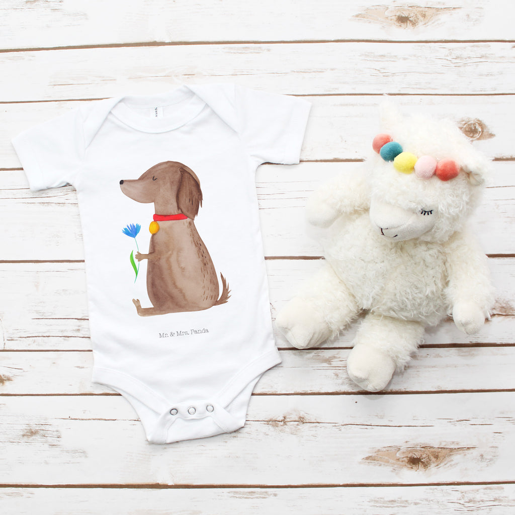 Organic Baby Body Hund Blume Babykleidung, Babystrampler, Strampler, Wickelbody, Baby Erstausstattung, Junge, Mädchen, Hund, Hundemotiv, Haustier, Hunderasse, Tierliebhaber, Hundebesitzer, Sprüche, Hunde, Frauchen, Hundeliebe