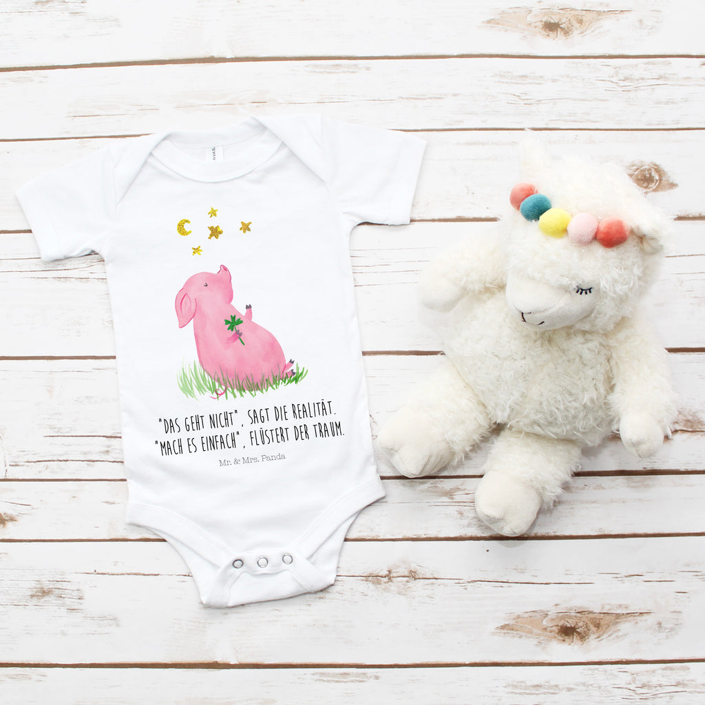 Organic Baby Body Glücksschwein Babykleidung, Babystrampler, Strampler, Wickelbody, Baby Erstausstattung, Junge, Mädchen, Tiermotive, Gute Laune, lustige Sprüche, Tiere, Glücksschwein. Glück, Schwein, Schweinchen, Sterne, Sernchen, Ziele, Träume, Motivation, Glücksbringer