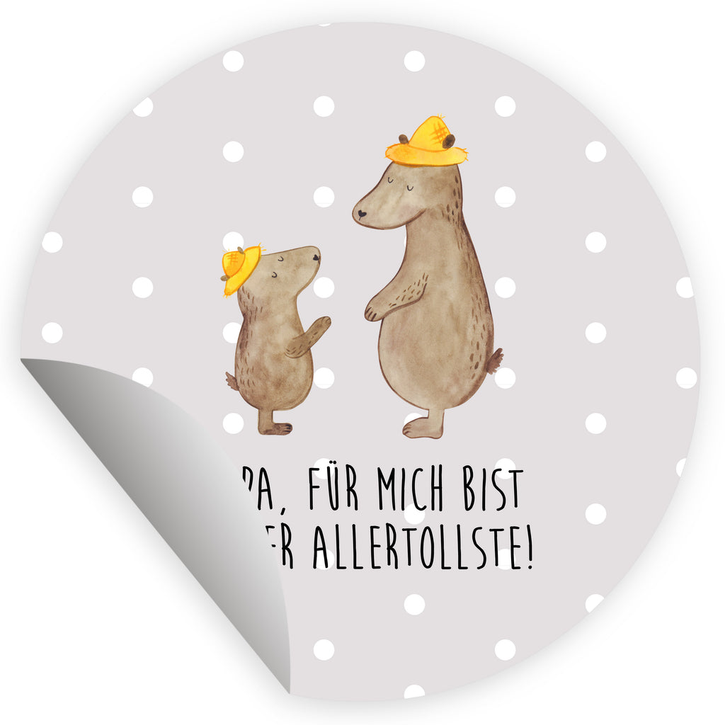 40mm Rund Aufkleber Bären mit Hut