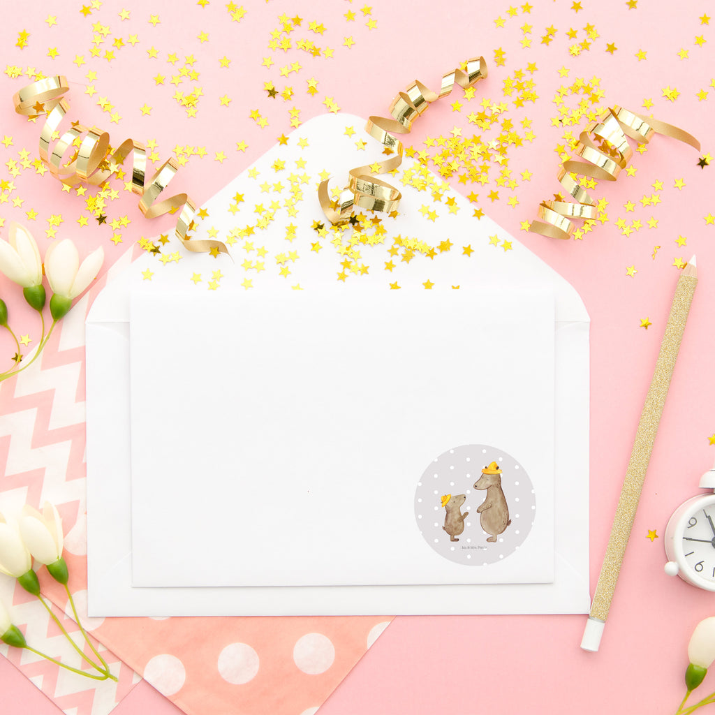 40mm Rund Aufkleber Bären mit Hut