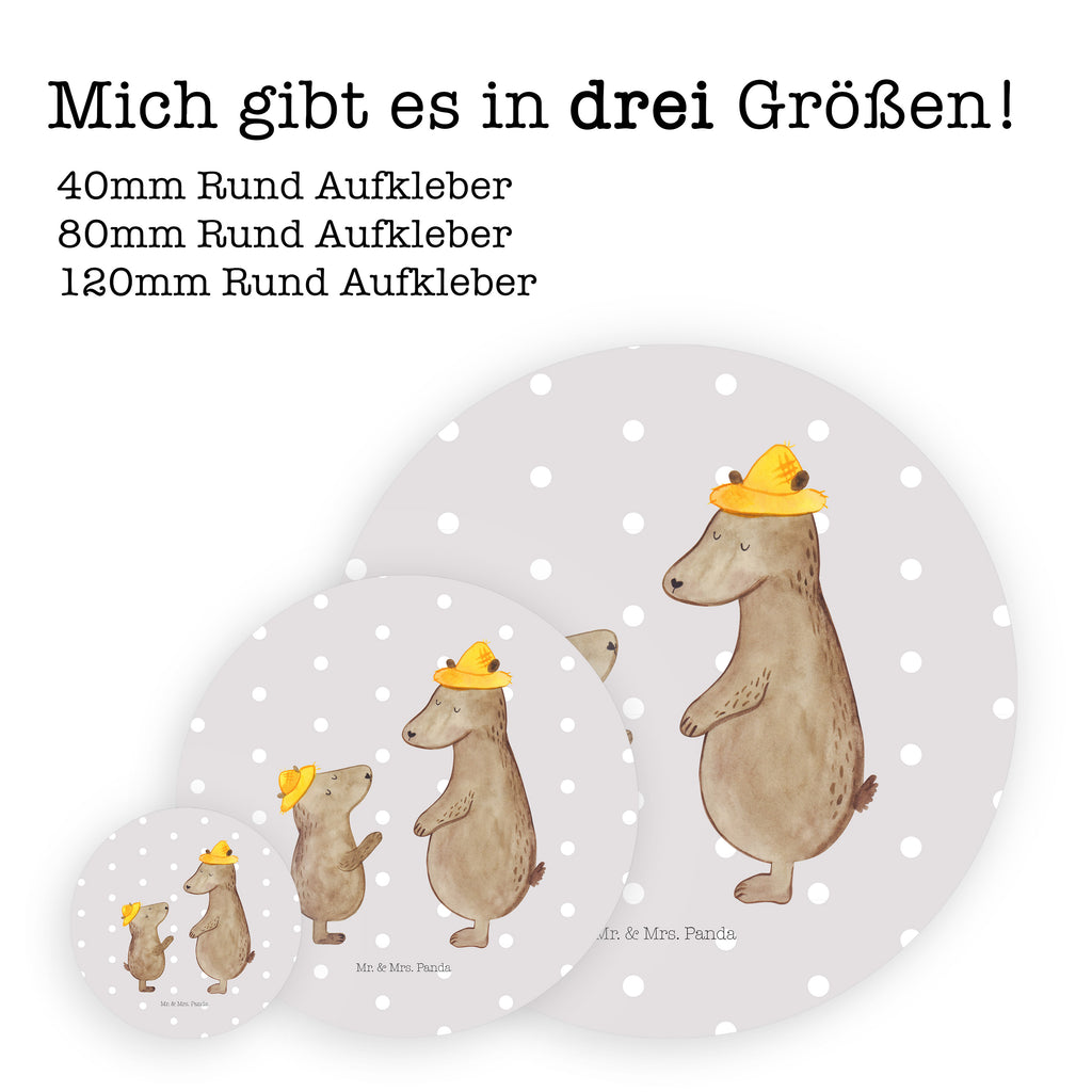 40mm Rund Aufkleber Bären mit Hut