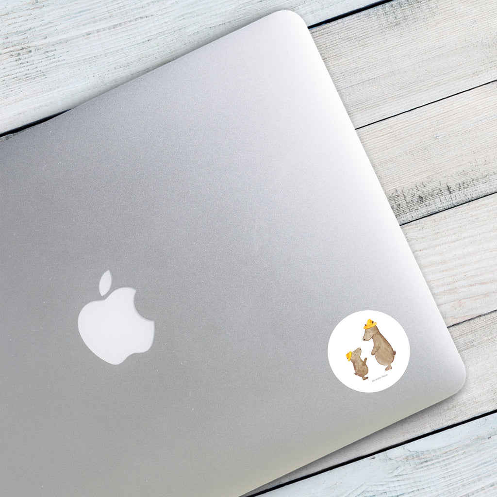 40mm Rund Aufkleber Bären mit Hut