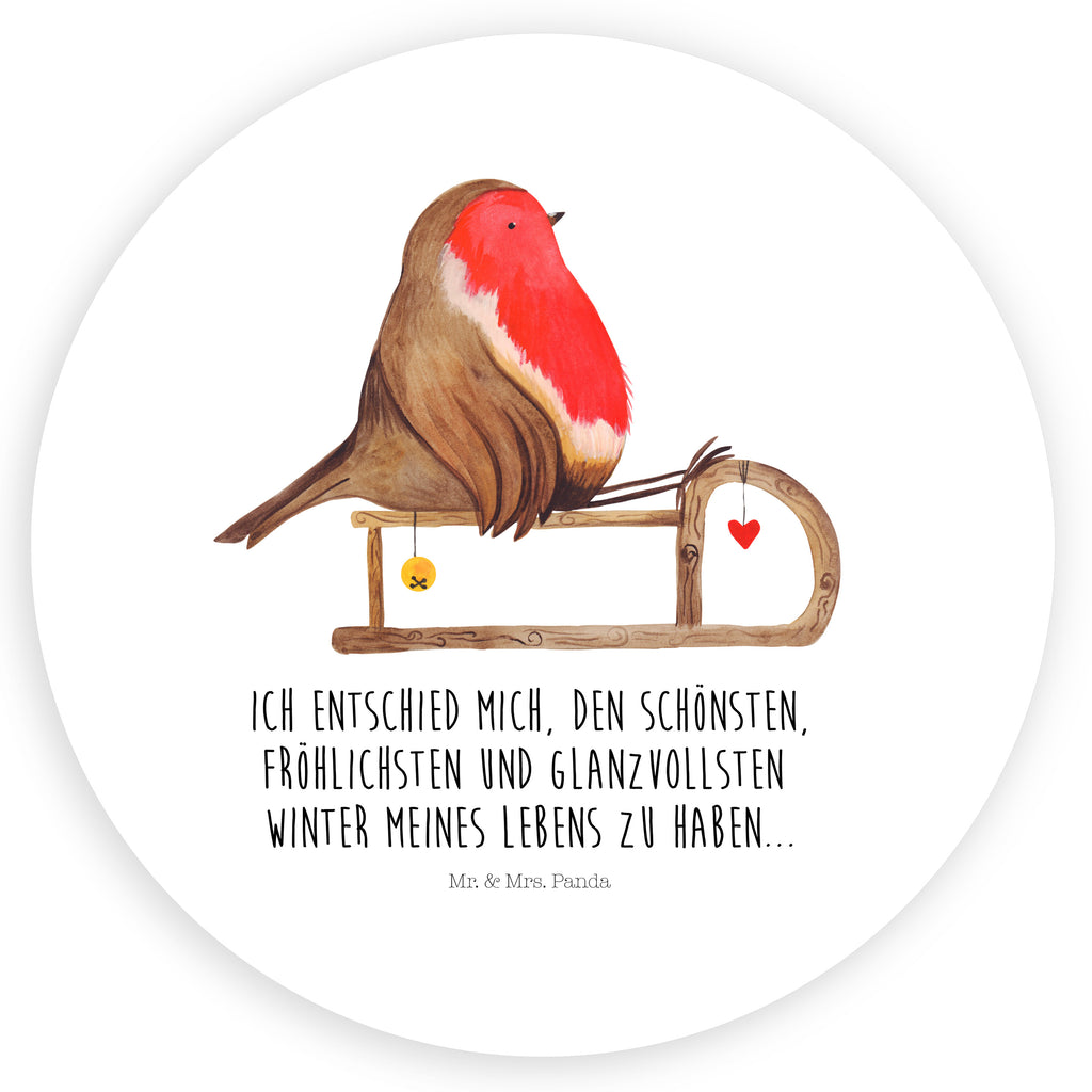 120mm Rund Aufkleber Rotkehlchen Schlitten Sticker, Aufkleber, Etikett, Kinder, rund, Winter, Weihnachten, Weihnachtsdeko, Nikolaus, Advent, Heiligabend, Wintermotiv, Schlitten, Vogel