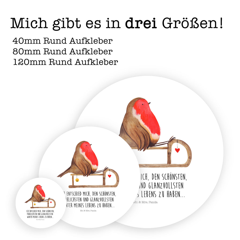 120mm Rund Aufkleber Rotkehlchen Schlitten Sticker, Aufkleber, Etikett, Kinder, rund, Winter, Weihnachten, Weihnachtsdeko, Nikolaus, Advent, Heiligabend, Wintermotiv, Schlitten, Vogel