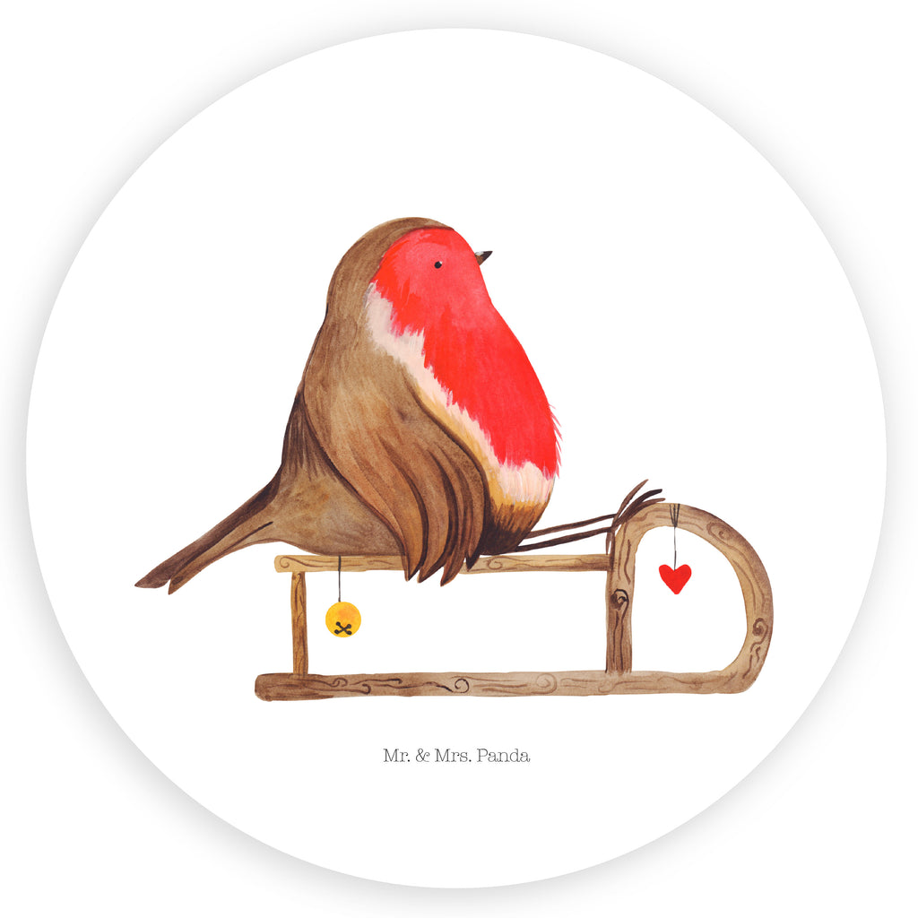 120mm Rund Aufkleber Rotkehlchen Schlitten Sticker, Aufkleber, Etikett, Kinder, rund, Winter, Weihnachten, Weihnachtsdeko, Nikolaus, Advent, Heiligabend, Wintermotiv, Schlitten, Vogel