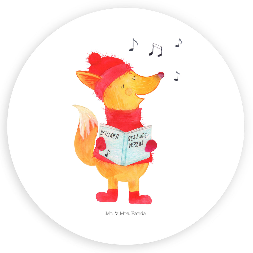 40mm Rund Aufkleber Fuchs Sänger Sticker, Aufkleber, Etikett, Winter, Weihnachten, Weihnachtsdeko, Nikolaus, Advent, Heiligabend, Wintermotiv, Fuchs, Füchse, Sänger, Geschenk Sänger, Singen, Weihnachtslieder