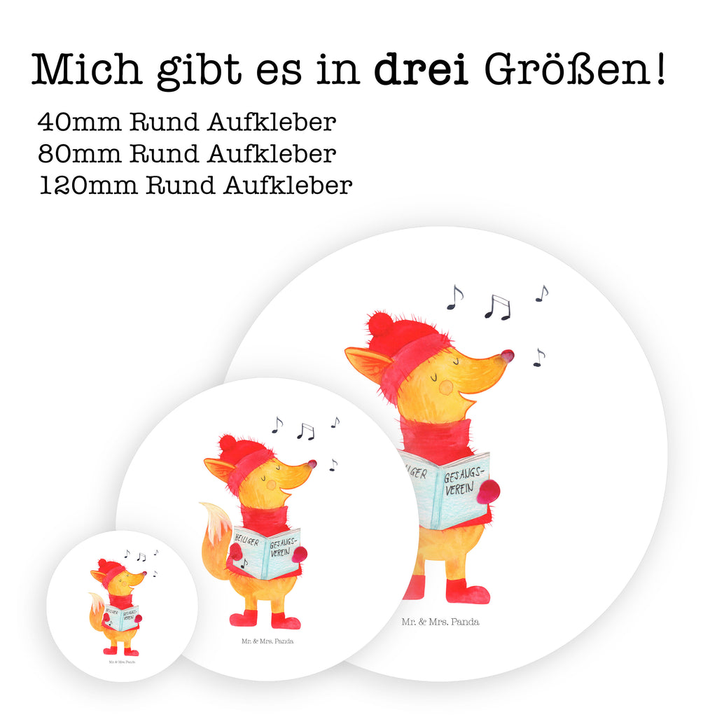 40mm Rund Aufkleber Fuchs Sänger Sticker, Aufkleber, Etikett, Winter, Weihnachten, Weihnachtsdeko, Nikolaus, Advent, Heiligabend, Wintermotiv, Fuchs, Füchse, Sänger, Geschenk Sänger, Singen, Weihnachtslieder