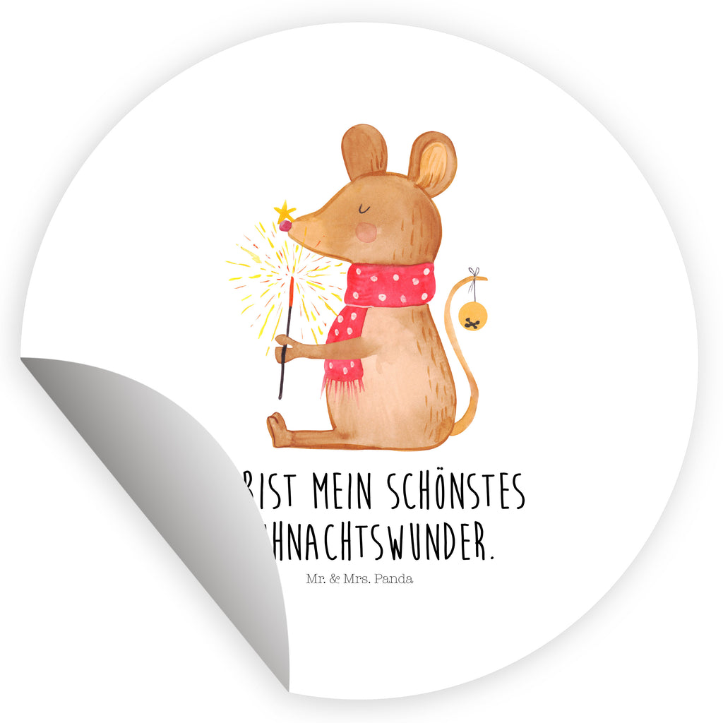 40mm Rund Aufkleber Weihnachtsmaus Sticker, Aufkleber, Etikett, Winter, Weihnachten, Weihnachtsdeko, Nikolaus, Advent, Heiligabend, Wintermotiv, Frohe Weihnachten, Weihnachtsgruß, Weihnachtsmotiv, Maus, Mäuschen, Weihnachtswunder