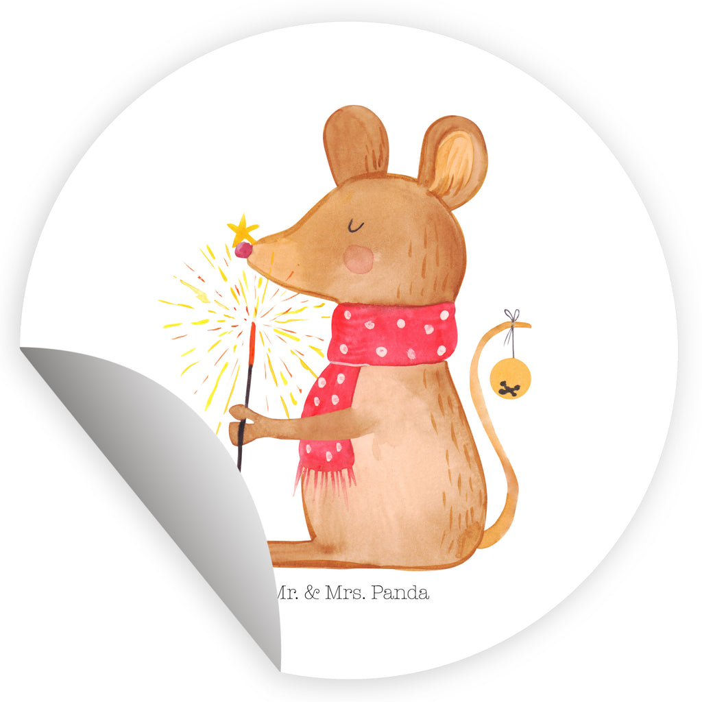 40mm Rund Aufkleber Weihnachtsmaus Sticker, Aufkleber, Etikett, Winter, Weihnachten, Weihnachtsdeko, Nikolaus, Advent, Heiligabend, Wintermotiv, Frohe Weihnachten, Weihnachtsgruß, Weihnachtsmotiv, Maus, Mäuschen, Weihnachtswunder