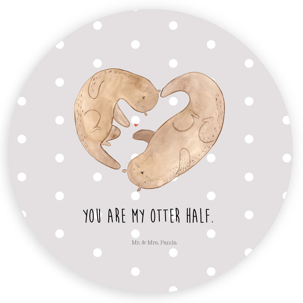 40mm Rund Aufkleber Otter Herz