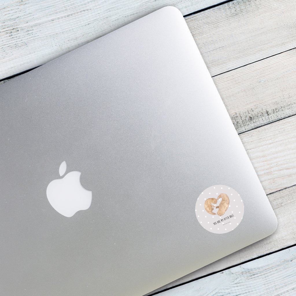 40mm Rund Aufkleber Otter Herz