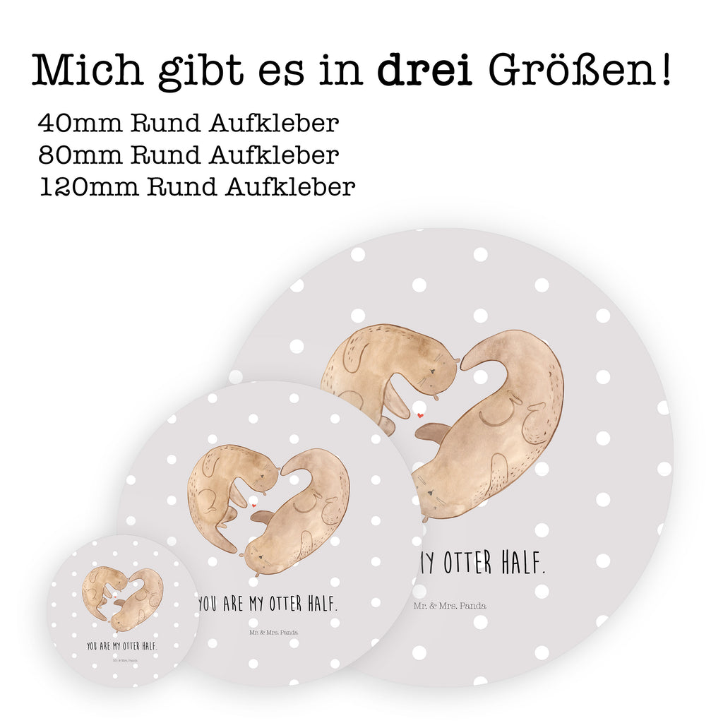 40mm Rund Aufkleber Otter Herz