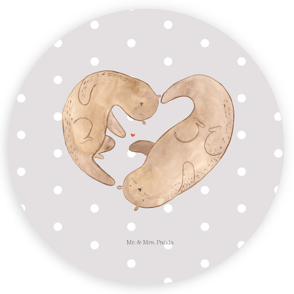 40mm Rund Aufkleber Otter Herz