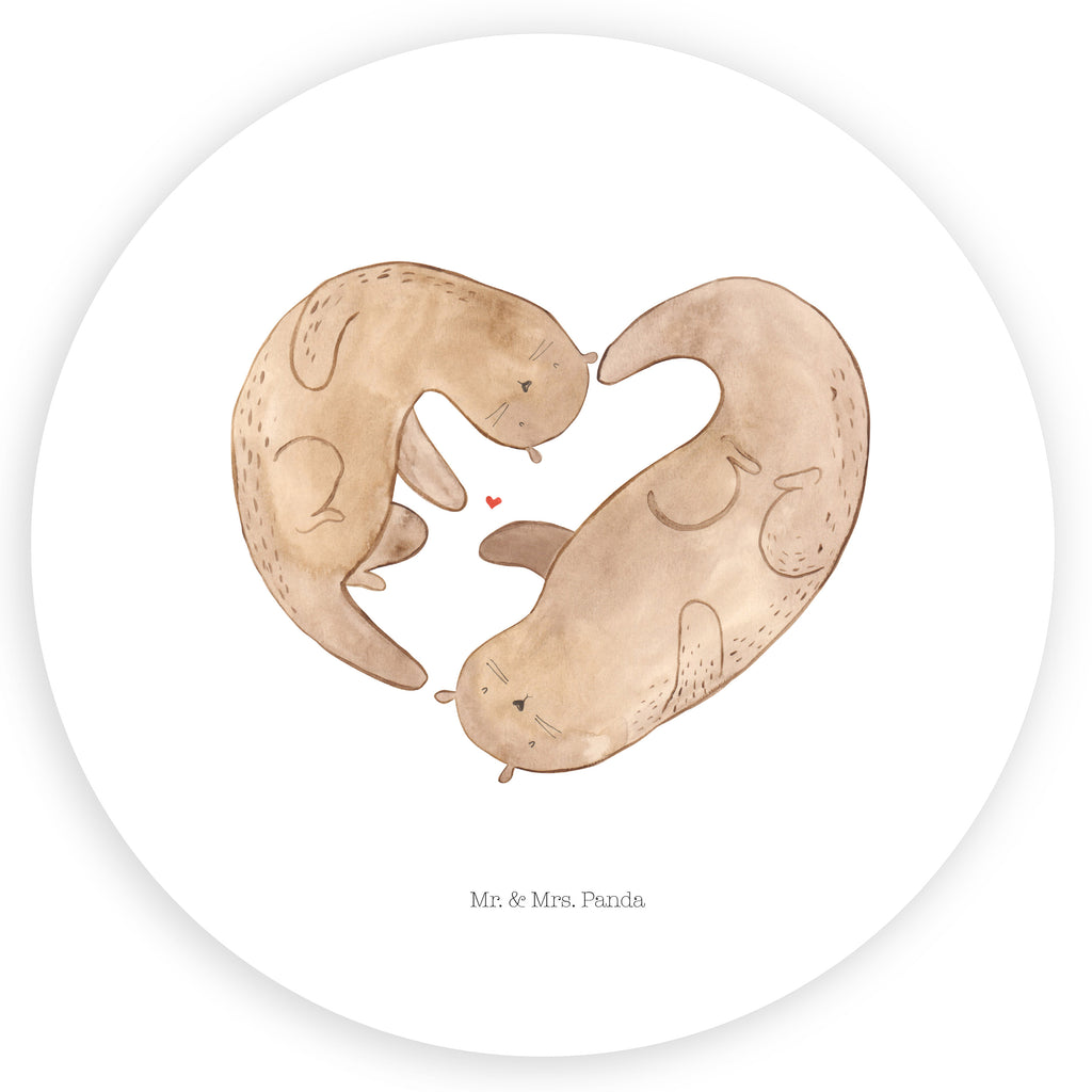 40mm Rund Aufkleber Otter Herz