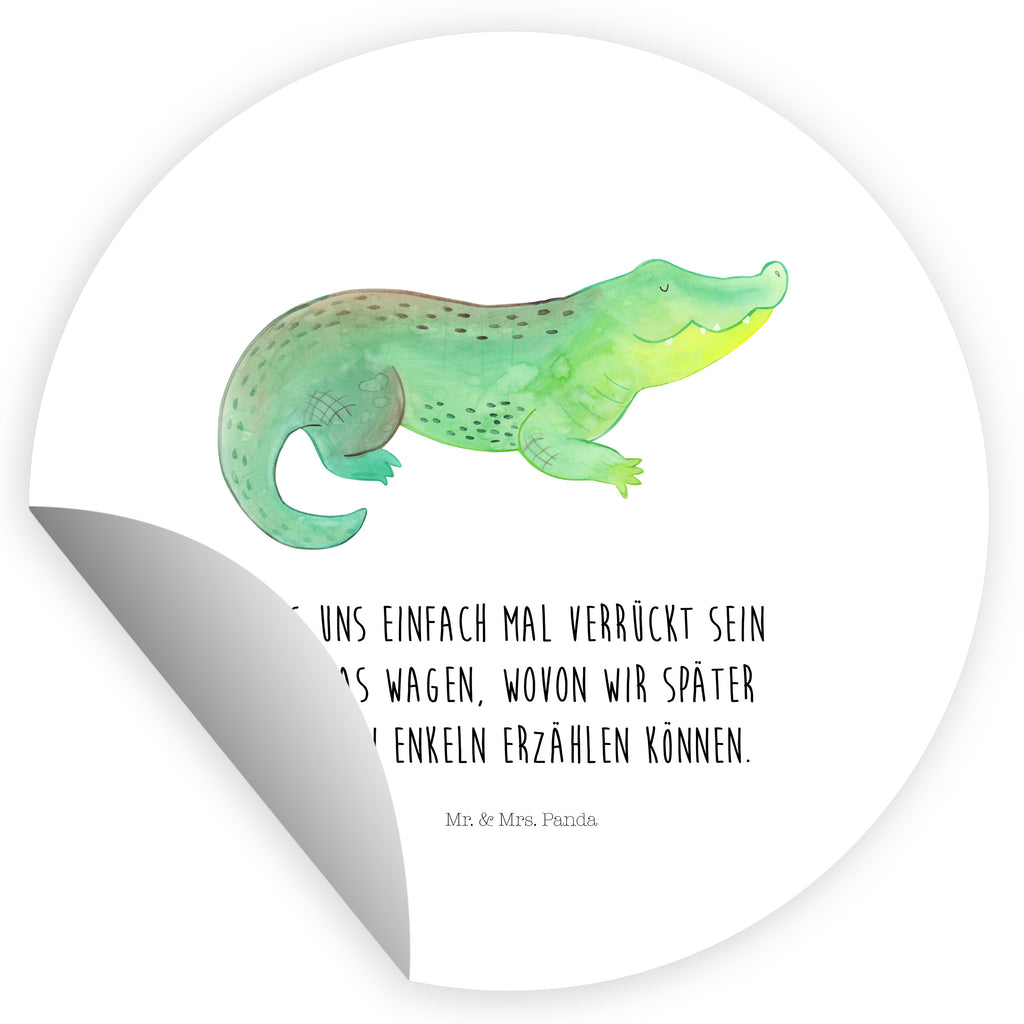 40mm Rund Aufkleber Krokodil Sticker, Aufkleber, Etikett, Meerestiere, Meer, Urlaub, Krokodil, Krokodile, verrückt sein, spontan sein, Abenteuerlust, Reiselust, Freundin, beste Freundin, Lieblingsmensch