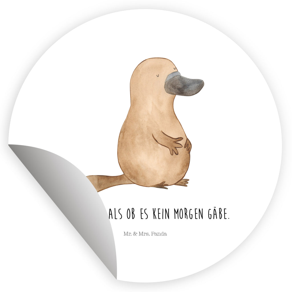 40mm Rund Aufkleber Schnabeltier mutig Sticker, Aufkleber, Etikett, Meerestiere, Meer, Urlaub, Schnabeltier, Mut, mutig, Lebensweisheit, Schnabeltiere, Motivation, Training, Büro, Arbeit, Neuanfang, Neustart, Weltreise, Raodtrip