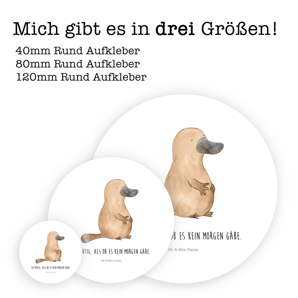 40mm Rund Aufkleber Schnabeltier mutig Sticker, Aufkleber, Etikett, Meerestiere, Meer, Urlaub, Schnabeltier, Mut, mutig, Lebensweisheit, Schnabeltiere, Motivation, Training, Büro, Arbeit, Neuanfang, Neustart, Weltreise, Raodtrip