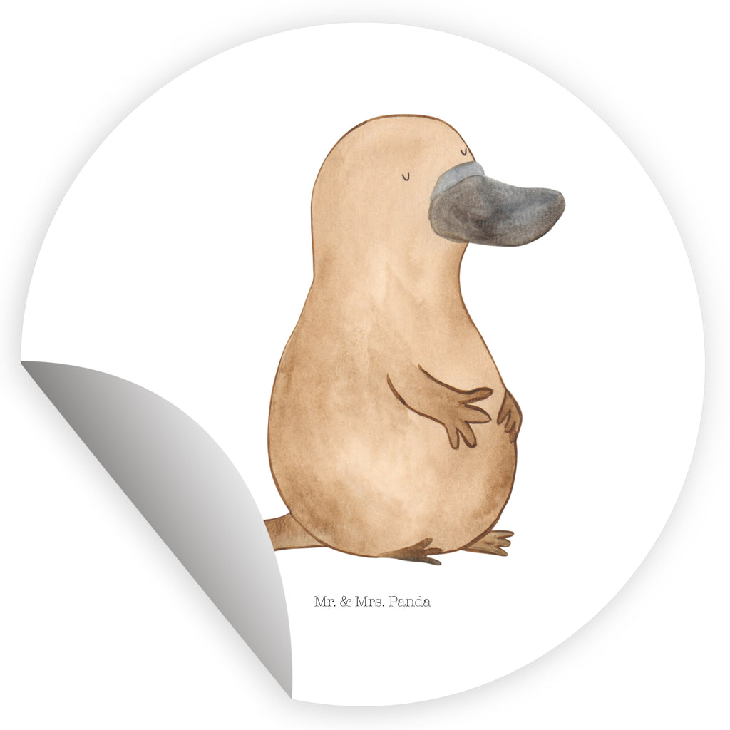 40mm Rund Aufkleber Schnabeltier mutig Sticker, Aufkleber, Etikett, Meerestiere, Meer, Urlaub, Schnabeltier, Mut, mutig, Lebensweisheit, Schnabeltiere, Motivation, Training, Büro, Arbeit, Neuanfang, Neustart, Weltreise, Raodtrip