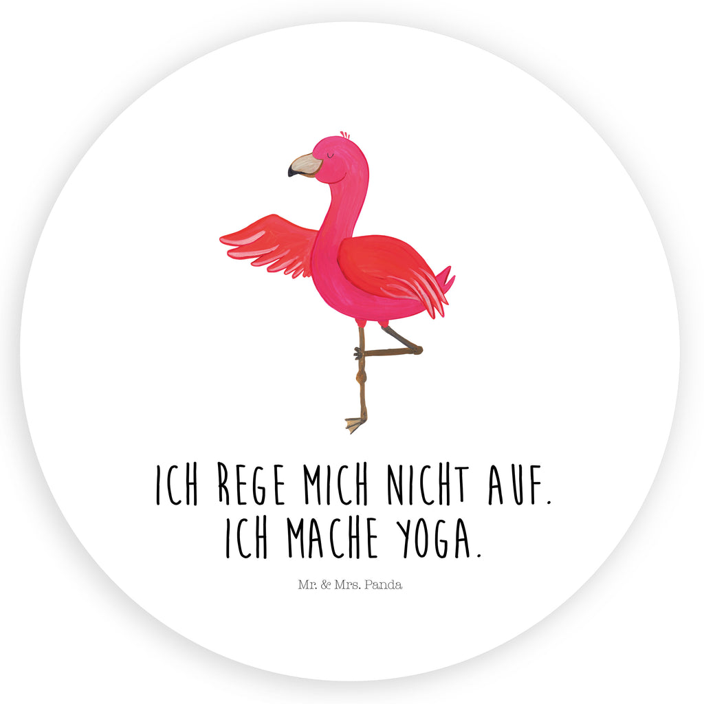 40mm Rund Aufkleber Flamingo Yoga Sticker, Aufkleber, Etikett, Flamingo, Vogel, Yoga, Namaste, Achtsamkeit, Yoga-Übung, Entspannung, Ärger, Aufregen, Tiefenentspannung