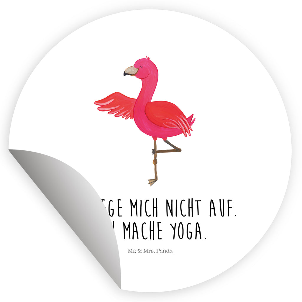 40mm Rund Aufkleber Flamingo Yoga Sticker, Aufkleber, Etikett, Flamingo, Vogel, Yoga, Namaste, Achtsamkeit, Yoga-Übung, Entspannung, Ärger, Aufregen, Tiefenentspannung