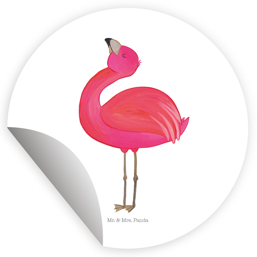 40mm Rund Aufkleber Flamingo stolz