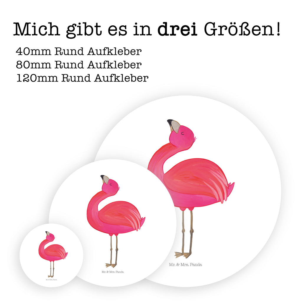 40mm Rund Aufkleber Flamingo stolz