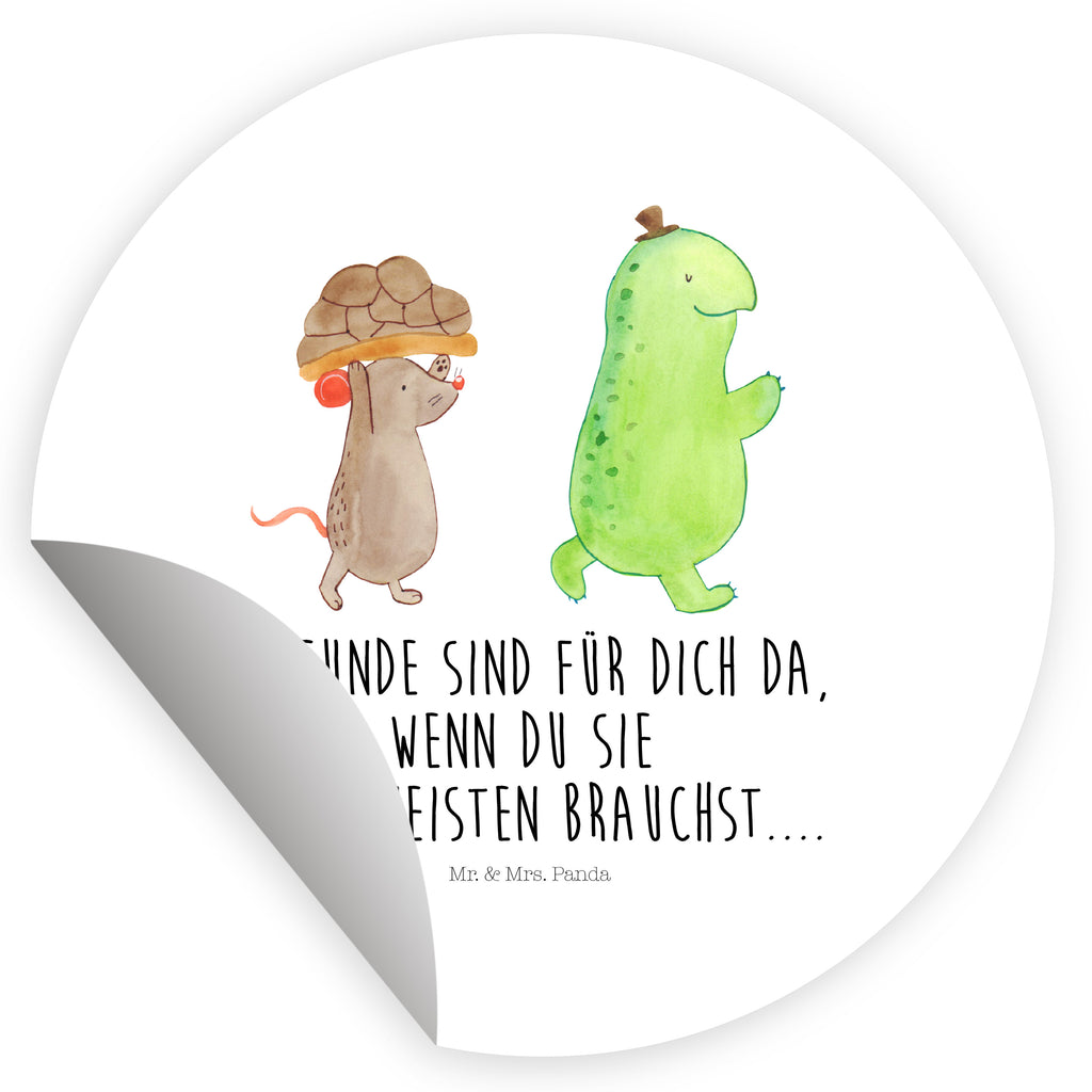 40mm Rund Aufkleber Schildkröte & Maus Sticker, Aufkleber, Etikett, Schildkröte, Maus, Freunde, Freundinnen, beste Freunde, beste Freundinnen