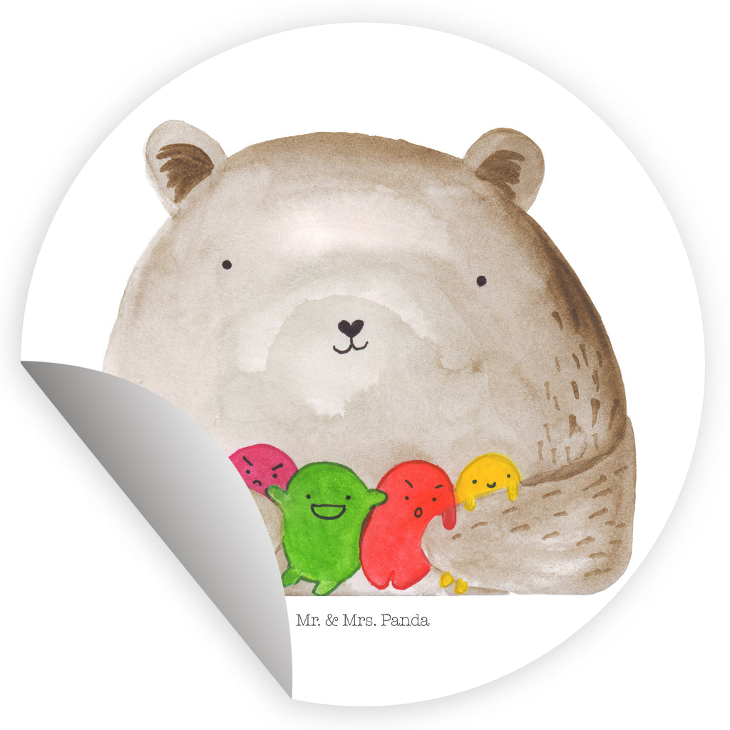 40mm Rund Aufkleber Bär Gefühl Sticker, Aufkleber, Etikett, Bär, Teddy, Teddybär, Wahnsinn, Verrückt, Durchgedreht