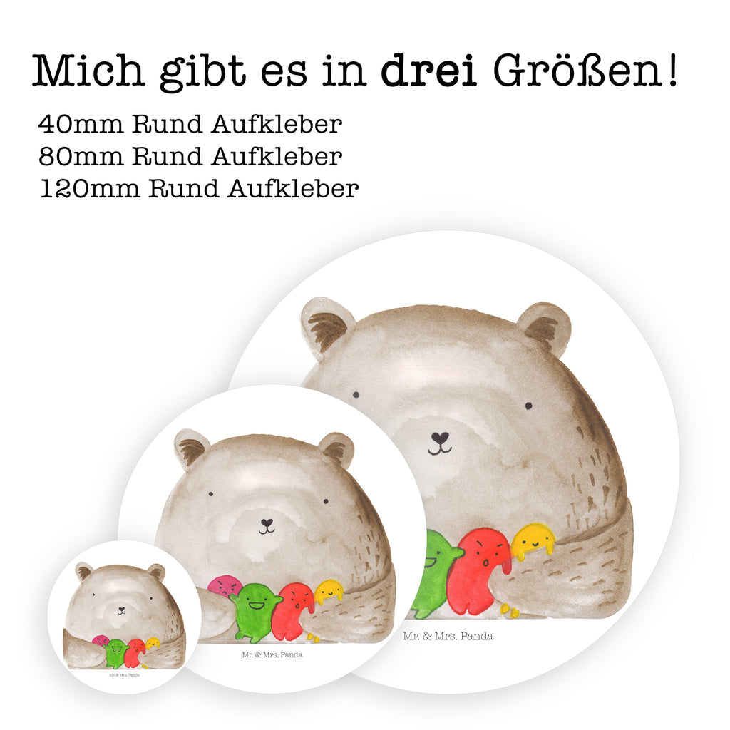 40mm Rund Aufkleber Bär Gefühl Sticker, Aufkleber, Etikett, Bär, Teddy, Teddybär, Wahnsinn, Verrückt, Durchgedreht