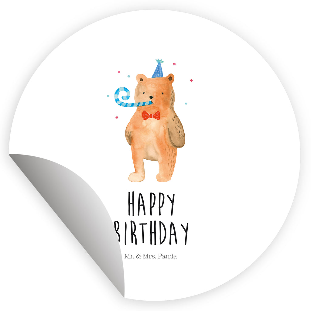 40mm Rund Aufkleber Birthday Bär Sticker, Aufkleber, Etikett, Bär, Teddy, Teddybär, Happy Birthday, Alles Gute, Glückwunsch, Geburtstag