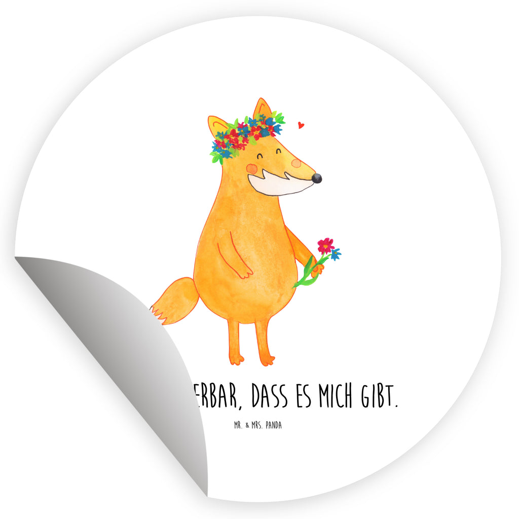 40mm Rund Aufkleber Fuchs Blumenliebe Sticker, Aufkleber, Etikett, Fuchs, Füchse, Fox, Liebe, Freundin, Fuchsmädchen, Blumenmädchen, Freundinnen, Liebesbeweis, Blume, Blumen, Motivation, Freude, ich, mich, Selbstliebe